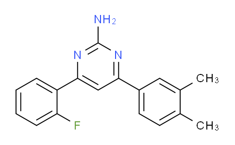 CAS No. 1354915-74-4, 4-(3,4-Dimethylphenyl)-6-(2-fluorophenyl)pyrimidin-2-amine