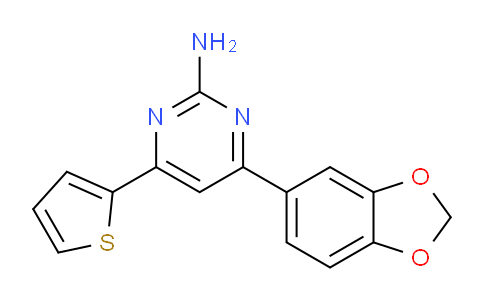 CAS No. 1354916-21-4, 4-(2H-1,3-benzodioxol-5-yl)-6-(thiophen-2-yl)pyrimidin-2-amine