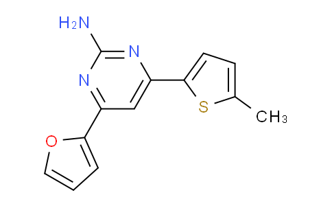 CAS No. 1354924-58-5, 4-(Furan-2-yl)-6-(5-methylthiophen-2-yl)pyrimidin-2-amine