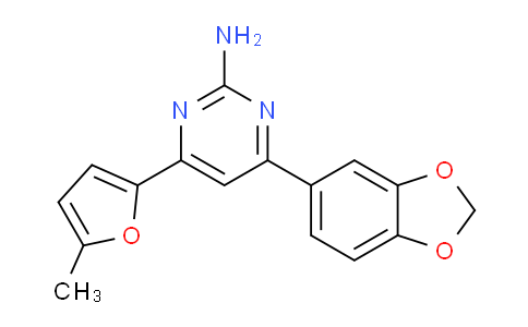 CAS No. 1354924-78-9, 4-(2H-1,3-benzodioxol-5-yl)-6-(5-methylfuran-2-yl)pyrimidin-2-amine