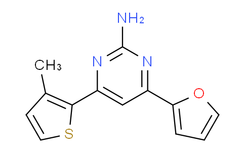 CAS No. 1354934-92-1, 4-(Furan-2-yl)-6-(3-methylthiophen-2-yl)pyrimidin-2-amine
