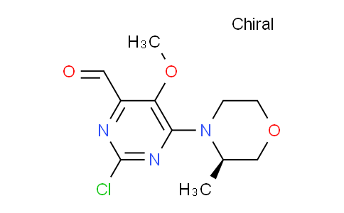 CAS No. 2425604-21-1, (R)-2-Chloro-5-methoxy-6-(3-methylmorpholino)pyrimidine-4-carbaldehyde