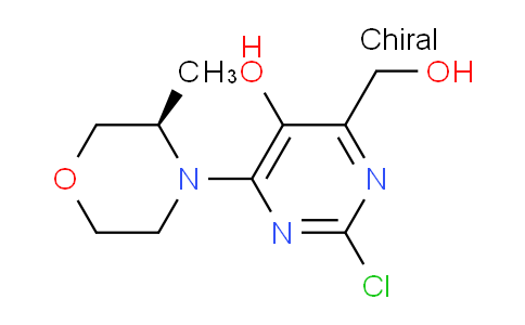 CAS No. 2425604-23-3, (R)-2-Chloro-4-(hydroxymethyl)-6-(3-methylmorpholino)pyrimidin-5-ol