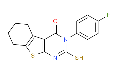 CAS No. 592537-76-3, 3-(4-Fluorophenyl)-2-sulfanyl-5,6,7,8-tetrahydro[1]benzothieno[2,3-d]pyrimidin-4(3h)-one