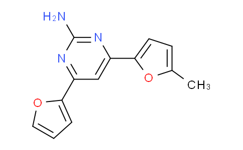 CAS No. 908824-90-8, 4-(Furan-2-yl)-6-(5-methylfuran-2-yl)pyrimidin-2-amine