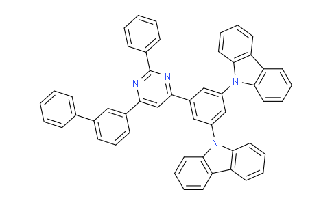CAS No. 1492813-34-9, 9,9'-(5-(6-([1,1'-biphenyl]-3-yl)-2-phenylpyrimidin-4-yl)-1,3-phenylene)bis(9H-carbazole)