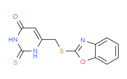 CAS No. 433248-87-4, 6-(1,3-Benzoxazol-2-ylsulfanylmethyl)-2-sulfanylidene-1H- pyrimidin-4-one