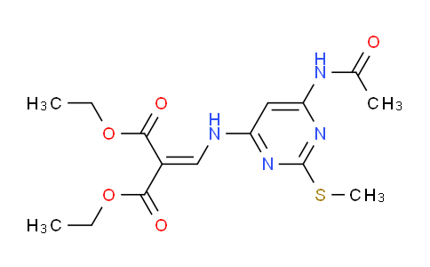 CAS No. 36707-43-4, diethyl 2-(((6-acetamido-2-(methylthio)pyrimidin-4-yl)amino)methylene)malonate