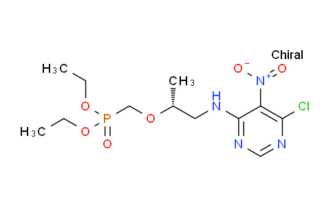 CAS No. 1493808-00-6, diethyl (R)-(((1-((6-chloro-5-nitropyrimidin-4-yl)amino)propan-2-yl)oxy)methyl)phosphonate