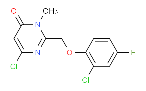 CAS No. 1233025-13-2, 6-Chloro-2-((2-chloro-4-fluorophenoxy)methyl)-3-methylpyrimidin-4[3H]-one