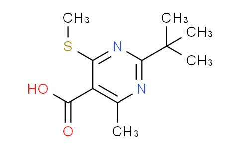 CAS No. 949285-85-2, 2-tert-butyl-4-methyl-6-(methylsulfanyl)pyrimidine-5-carboxylic acid