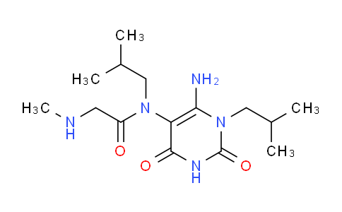 CAS No. 746607-52-3, N-[6-amino-1-(2-methylpropyl)-2,4-dioxo-1,2,3,4-tetrahydropyrimidin-5-yl]-2-(methylamino)-N-(2-methylpropyl)acetamide