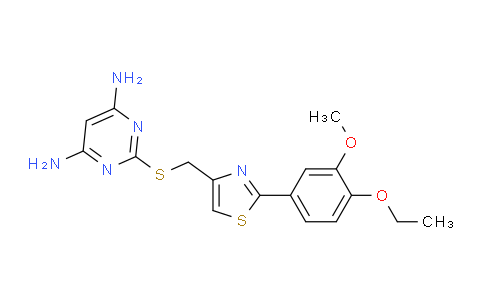 CAS No. 1209784-87-1, 2-[[[2-(4-Ethoxy-3-methoxyphenyl)-4-thiazolyl]methyl]thio]-4,6-pyrimidinediamine