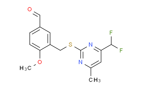 CAS No. 438218-64-5, 3-({[4-(difluoromethyl)-6-methylpyrimidin-2-yl]thio}methyl)-4-methoxybenzaldehyde