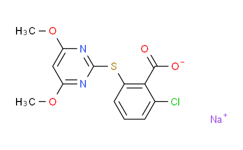 CAS No. 123343-16-8, 2-chloro-6-{(4,6-dimethoxy-2-pyrimidinyl)thio}benzoic acid sodium salt