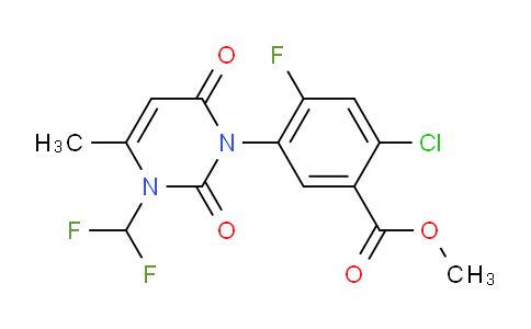 CAS No. 120890-11-1, methyl 2-chloro-5-(3-(difluoromethyl)-4-methyl-2,6-dioxo-3,6-dihydropyrimidin-1(2H)-yl)-4-fluorobenzoate
