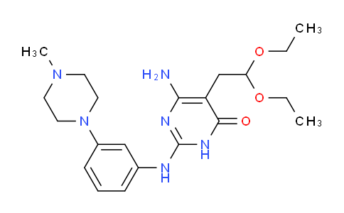 CAS No. 1142947-79-2, 6-amino-5-(2,2-diethoxyethyl)-2-((3-(4-methylpiperazin-1-yl)phenyl)amino)pyrimidin-4(3H)-one