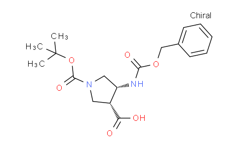 CAS No. 623582-51-4, (3R,4R)-4-{[(benzyloxy)carbonyl]amino}-1-[(tert-butoxy)carbonyl]pyrrolidine-3-carboxylic acid