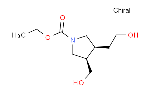 CAS No. 2375165-87-8, ethyl (3S,4R)-3-(2-hydroxyethyl)-4-(hydroxymethyl)pyrrolidine-1-carboxylate