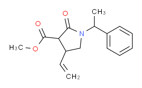 CAS No. 243636-52-4, 3-Pyrrolidinecarboxylic acid, 4-ethenyl-2-oxo-1-(1-phenylethyl)-, methyl ester