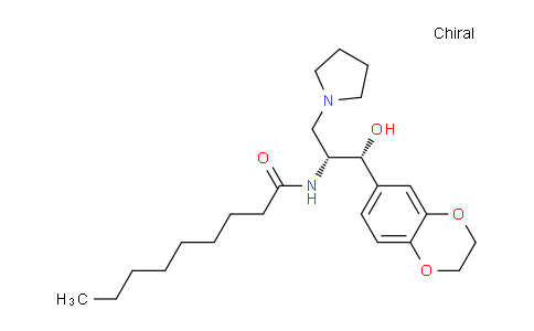 CAS No. 491833-30-8, N-((1R,2R)-1-(2,3-Dihydrobenzo[b][1,4]dioxin-6-yl)-1-hydroxy-3-(pyrrolidin-1-yl)propan-2-yl)nonanamide