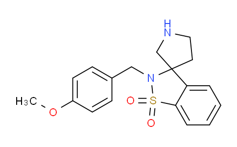 CAS No. 1422068-56-1, 2-(4-Methoxybenzyl)-2H-spiro[benzo[d]isothiazole-3,3'-pyrrolidine] 1,1-dioxide