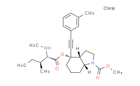 CAS No. 1392003-91-6, Methyl (3aR,4S,7aR)-4-[(2S,3S)-3-methyl-2-(methylamino)pentanoyl]oxy-4-[2-(3-methylphenyl)ethynyl]-3,3a,5,6,7,7a-hexahydro-2H-indole-1-carboxylate
