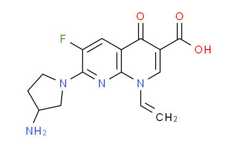 CAS No. 84424-09-9, 7-(3-Aminopyrrolidin-1-yl)-6-fluoro-4-oxo-1-vinyl-1,4-dihydro-1,8-naphthyridine-3-carboxylic acid