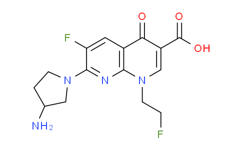CAS No. 84424-24-8, 7-(3-Aminopyrrolidin-1-yl)-6-fluoro-1-(2-fluoroethyl)-4-oxo-1,4-dihydro-1,8-naphthyridine-3-carboxylic acid