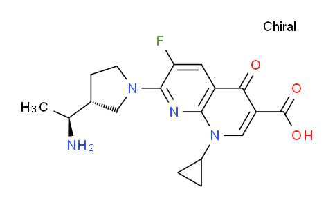 CAS No. 135026-90-3, 7-((R)-3-((S)-1-Aminoethyl)pyrrolidin-1-yl)-1-cyclopropyl-6-fluoro-4-oxo-1,4-dihydro-1,8-naphthyridine-3-carboxylic acid