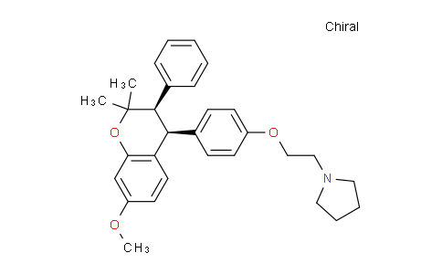 CAS No. 51423-20-2, 1-(2-(4-(cis-7-Methoxy-2,2-dimethyl-3-phenylchroman-4-yl)phenoxy)ethyl)pyrrolidine