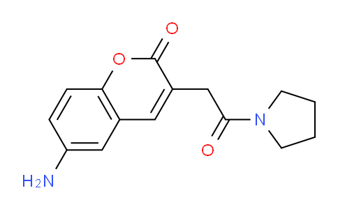 CAS No. 18144-58-6, 6-Amino-3-(2-oxo-2-(pyrrolidin-1-yl)ethyl)-2H-chromen-2-one