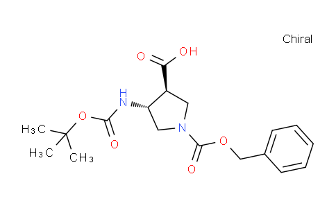 CAS No. 1217636-05-9, (3S,4R)-4-[(2-methylpropan-2-yl)oxycarbonylamino]-1-phenylmethoxycarbonylpyrrolidine-3-carboxylic acid