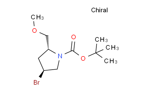 CAS No. 2556993-39-4, 1-Pyrrolidinecarboxylic acid, 4-bromo-2-(methoxymethyl)-, 1,1-dimethylethyl ester, (2R,4S)-