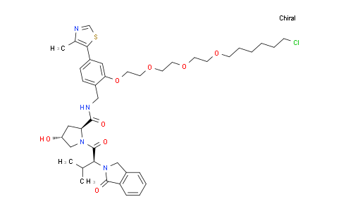 CAS No. 1799506-07-2, (2S,4R)-N-(2-(2-(2-(2-((6- Chlorohexyl)oxy)ethoxy)ethoxy)ethoxy)-4-(4- methylthiazol-5-yl)benzyl)-4-hydroxy-1-((S)-3-methyl-2-(1- oxoisoindolin-2-yl)butanoyl)pyrrolidine-2-carboxamide