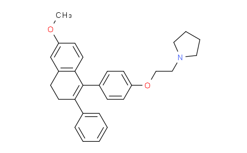 CAS No. 1845-11-0, 1-[2-[4-(6-methoxy-2-phenyl-3,4-dihydronaphthalen-1-yl)phenoxy]ethyl]pyrrolidine