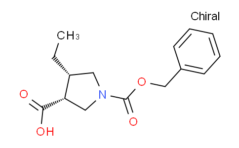 CAS No. 1428243-24-6, (3R,4S)-1-((benzyloxy)carbonyl)-4-ethylpyrrolidine-3-carboxylic acid