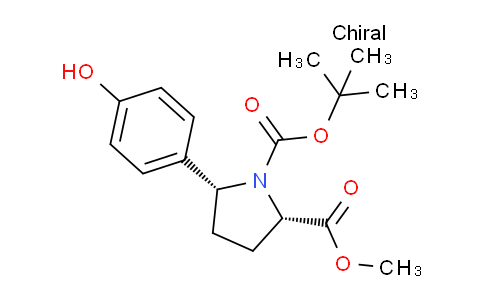 CAS No. 1956372-62-5, 1-O-tert-butyl 2-O-methyl (2S,5R)-5-(4-hydroxyphenyl)pyrrolidine-1,2-dicarboxylate