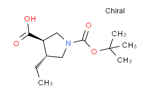 CAS No. 1779899-46-5, (3R,4R)-4-ethyl-1-[(2-methylpropan-2-yl)oxycarbonyl]pyrrolidine-3-carboxylic acid