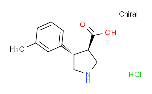 CAS No. 1049976-06-8, trans-4-(m-Tolyl)pyrrolidine-3-carboxylic acid hydrochloride