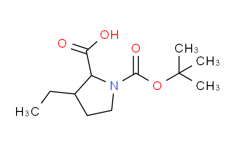 CAS No. 361442-24-2, 1-(tert-Butoxycarbonyl)-3-ethylpyrrolidine-2-carboxylic acid
