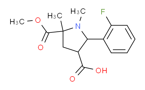 CAS No. 1052611-30-9, 2-(2-Fluorophenyl)-5-(methoxycarbonyl)-1,5-dimethylpyrrolidine-3-carboxylic acid
