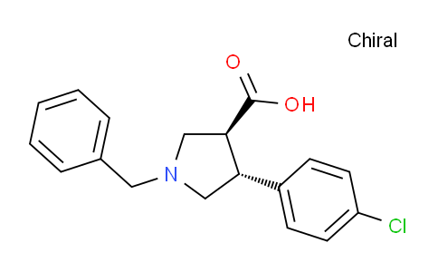 CAS No. 1417789-28-6, (3S,4R)-1-Benzyl-4-(4-chlorophenyl)pyrrolidine-3-carboxylic acid