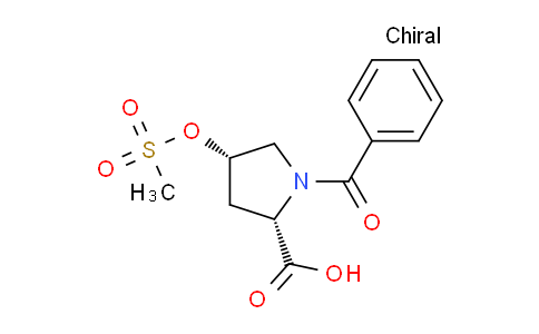 CAS No. 129155-63-1, (2S,4S)-1-Benzoyl-4-((methylsulfonyl)oxy)pyrrolidine-2-carboxylic acid