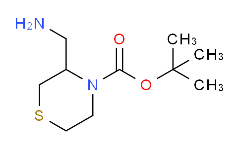 CAS No. 1220039-36-0, tert-butyl 3-(aminomethyl)thiomorpholine-4-carboxylate
