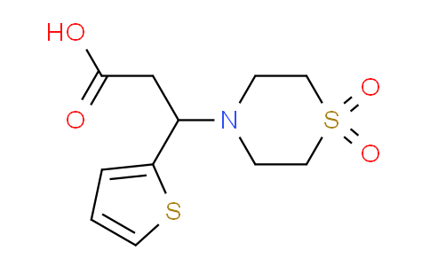 CAS No. 885951-51-9, 3-(1,1-Dioxidothiomorpholino)-3-(thiophen-2-yl)propanoic acid