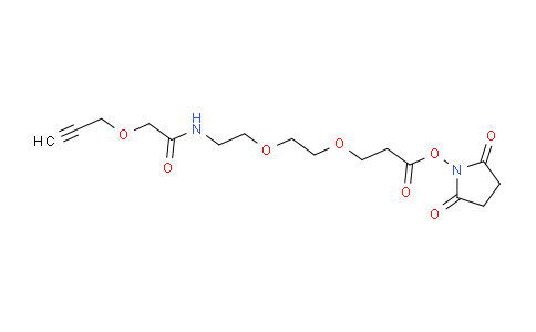 CAS No. 2101206-30-6, Propargyl-O-C1-amido-PEG2-C2-NHS ester