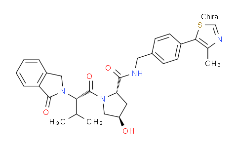CAS No. 1448188-57-5, (2S,4R)-4-Hydroxy-1-((S)-3-methyl-2-(1-oxoisoindolin-2- yl)butanoyl)-N-(4-(4-methylthiazol-5- yl)benzyl)pyrrolidine-2-carboxamide