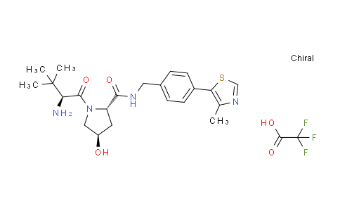 CAS No. 1631137-51-3, (2S,4R)-1-[(2S)-2-amino-3,3-dimethylbutanoyl]-4-hydroxy-N-[[4-(4-methyl-1,3-thiazol-5-yl)phenyl]methyl]pyrrolidine-2-carboxamide;2,2,2-trifluoroacetic acid