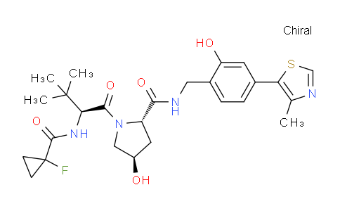 DY739145 | 2306193-99-5 | (2S,4R)-1-[(2S)-2-[(1-fluorocyclopropanecarbonyl)amino]-3,3-dimethylbutanoyl]-4-hydroxy-N-[[2-hydroxy-4-(4-methyl-1,3-thiazol-5-yl)phenyl]methyl]pyrrolidine-2-carboxamide
